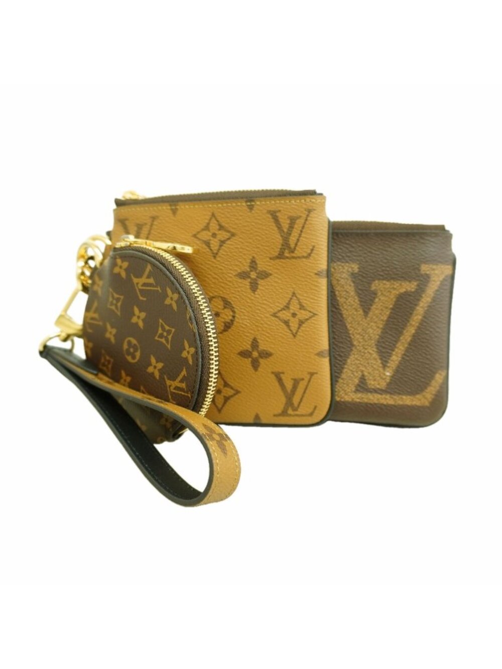 Louis Vuitton Pouch Monogram Giant Reverse Pochette Trio Brown